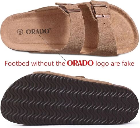 Platform Suede Sandals Soft Cork Footbed Summer Slides with Adjustable Buckle, Brown 38 (size 7-7.5) in Saudi Arabia