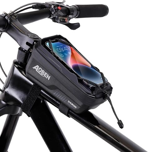 Aoben Bike Pike Phone Front Front Fride Fride for Bike Road Bike ، Eva Hard Casing Pike Phone حامل هاتف دراجة للهاتف MTB ، وملحقات الدراجات للدراجات للهاتف الخلوي تحت 6.8 بوصات (رمادي) in Kuwait