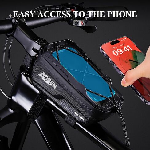 Aoben Bike Pike Phone Front Front Fride Fride for Bike Road Bike ، Eva Hard Casing Pike Phone حامل هاتف دراجة للهاتف MTB ، وملحقات الدراجات للدراجات للهاتف الخلوي تحت 6.8 بوصات (رمادي) in Kuwait