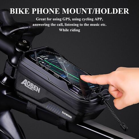Aoben Bike Pike Phone Front Front Fride Fride for Bike Road Bike ، Eva Hard Casing Pike Phone حامل هاتف دراجة للهاتف MTB ، وملحقات الدراجات للدراجات للهاتف الخلوي تحت 6.8 بوصات (رمادي) in Kuwait