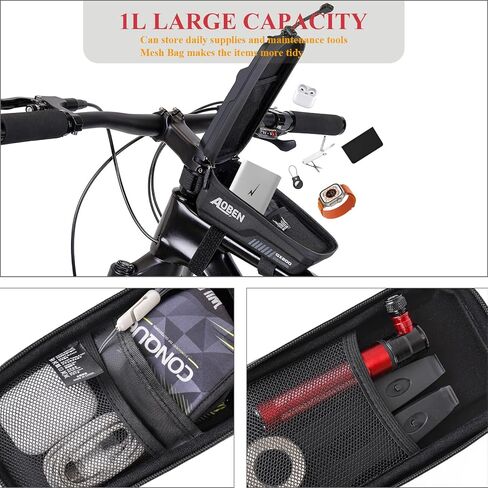 Aoben Bike Pike Phone Front Front Fride Fride for Bike Road Bike ، Eva Hard Casing Pike Phone حامل هاتف دراجة للهاتف MTB ، وملحقات الدراجات للدراجات للهاتف الخلوي تحت 6.8 بوصات (رمادي) in Kuwait