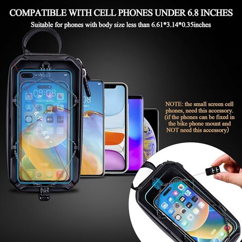 Aoben Bike Pike Phone Front Front Fride Fride for Bike Road Bike ، Eva Hard Casing Pike Phone حامل هاتف دراجة للهاتف MTB ، وملحقات الدراجات للدراجات للهاتف الخلوي تحت 6.8 بوصات (رمادي) in Kuwait