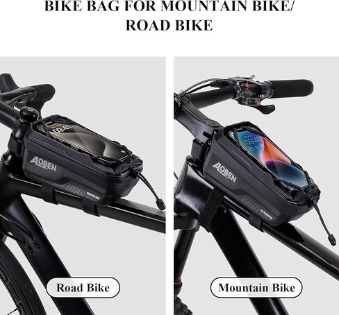 Aoben Bike Pike Phone Front Front Fride Fride for Bike Road Bike ، Eva Hard Casing Pike Phone حامل هاتف دراجة للهاتف MTB ، وملحقات الدراجات للدراجات للهاتف الخلوي تحت 6.8 بوصات (رمادي) in Kuwait