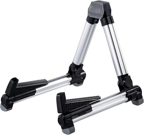 ENO MUSIC Alumium Alloy A-Frame Universal Folding Acoustic Guitar Stand, Suitable for Electric Bass Guitars , Silver in Kuwait