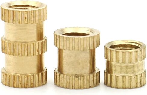 Brass Insert Heat Inserted Knurled Nut Dual-Pass Brass Knurled Embedded Nuts(Length 12mm,M4x OD5mm (50PCS)) in Saudi Arabia