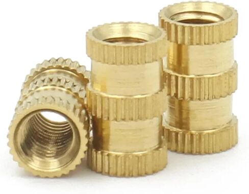 Brass Insert Heat Inserted Knurled Nut Dual-Pass Brass Knurled Embedded Nuts(Length 12mm,M4x OD5mm (50PCS)) in Saudi Arabia