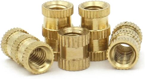 Brass Insert Heat Inserted Knurled Nut Dual-Pass Brass Knurled Embedded Nuts(Length 12mm,M4x OD5mm (50PCS)) in Saudi Arabia
