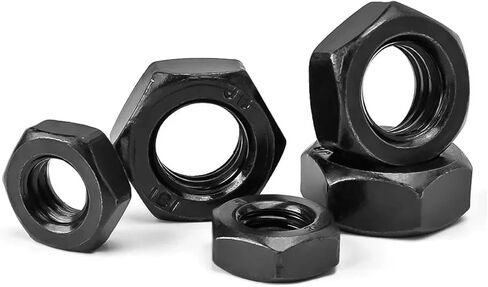 Black Hexagon Hex Nuts Carbon Steel Metric Hex Nuts Locknut(M10 (5PCS)) in Saudi Arabia
