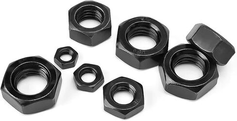 Black Hexagon Hex Nuts Carbon Steel Metric Hex Nuts Locknut(M10 (5PCS)) in Saudi Arabia