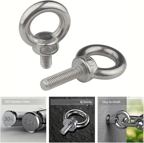 Stainless Steel Lifting Eye Nuts Screw Ring Extended Eyebolt(M6,1PC) in Saudi Arabia