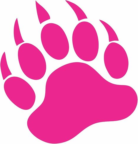 Grizzly Bear 5" Paw Print (Color Variations) Vinyl Decal Car Truck Window Wall Glass Laptop (5 Inches Tall, Dark Orange) in Saudi Arabia