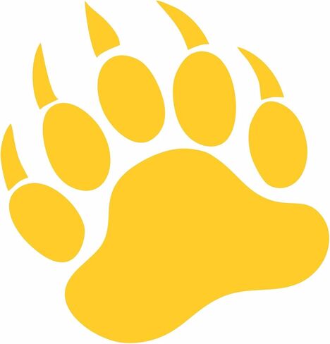 Grizzly Bear 5" Paw Print (Color Variations) Vinyl Decal Car Truck Window Wall Glass Laptop (5 Inches Tall, Dark Orange) in Saudi Arabia