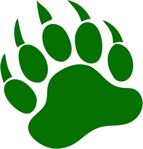 Grizzly Bear 5" Paw Print (Color Variations) Vinyl Decal Car Truck Window Wall Glass Laptop (5 Inches Tall, Dark Orange) in Saudi Arabia