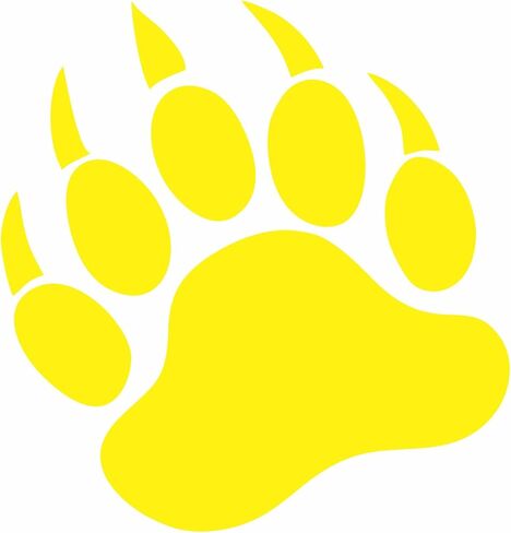 Grizzly Bear 5" Paw Print (Color Variations) Vinyl Decal Car Truck Window Wall Glass Laptop (5 Inches Tall, Dark Orange) in Saudi Arabia