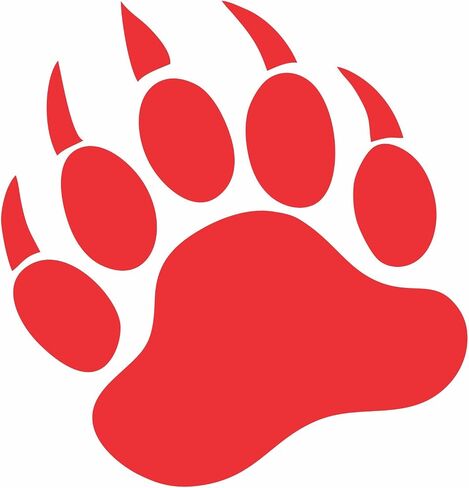 Grizzly Bear 5" Paw Print (Color Variations) Vinyl Decal Car Truck Window Wall Glass Laptop (5 Inches Tall, Dark Orange) in Saudi Arabia