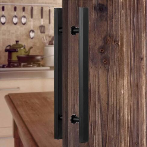 Modern Stainless Steel Double Sided Entry Door Handle Bar for Wood Glass Doors 120cm/47.2in Black Color Interior Exterior Rectangle Design in Saudi Arabia