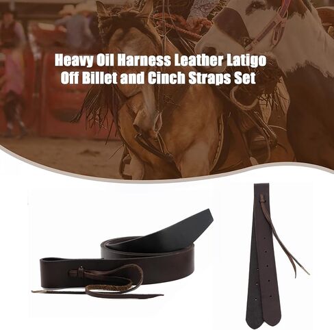 Jeereal Heavy Oil Harness Leather Latigo(1.75" x 68.5"),Off Billet Cinch Straps Set for Western Horse Saddle in Saudi Arabia