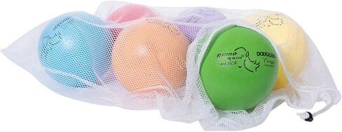 Champion Sports Rhino Skin Dodgeball Set – 6 Soft Foam Dodgeballs with Tear-Resistant Coating, Grip Surface, Low Bounce, Mesh Bag, Indoor & Outdoor Playground or PE Class Ball Set – 6" or 7" in Saudi Arabia