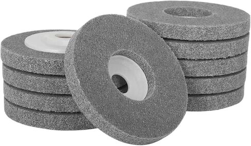 CAARLA Grinding Wheel Angle Grinder Polishing 2/5/10pcs 4 inch 100mm Nylon Fiber Polishing Wheel 7P Non-Woven Abrasive Disc 16mm Bore Dia Grinding Derusting Wheel for Metal(2pcs) in Saudi Arabia