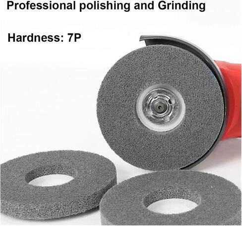 CAARLA Grinding Wheel Angle Grinder Polishing 2/5/10pcs 4 inch 100mm Nylon Fiber Polishing Wheel 7P Non-Woven Abrasive Disc 16mm Bore Dia Grinding Derusting Wheel for Metal(2pcs) in Saudi Arabia