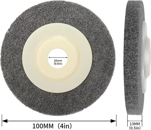CAARLA Grinding Wheel Angle Grinder Polishing 2/5/10pcs 4 inch 100mm Nylon Fiber Polishing Wheel 7P Non-Woven Abrasive Disc 16mm Bore Dia Grinding Derusting Wheel for Metal(2pcs) in Saudi Arabia