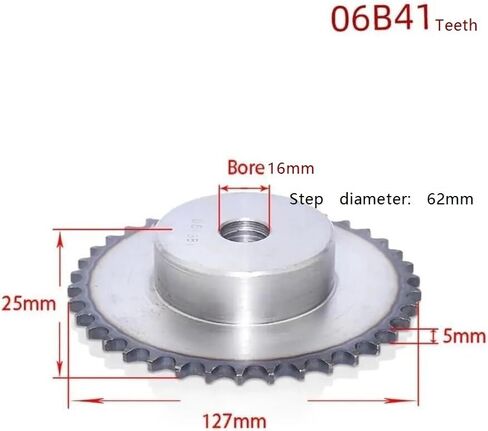 مسننة أسطوانة الأسنان ضرس 1pcs 41-57 الأسنان 06b سلسلة محرك المسننة الصلب الكربون الترس الملعب 9.525mm (52 ​​أسنان) in Kuwait