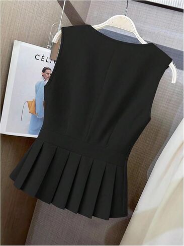 Gorglitter Women's Olcyless Button Up Vest Fuster Hem Hem in Saudi Arabia