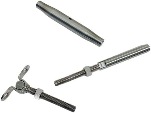 Prolinemax Marine Stainless Steel 5/16" Deck Toggle & Swage Stud Turnbuckle 3/16" Cable in Saudi Arabia