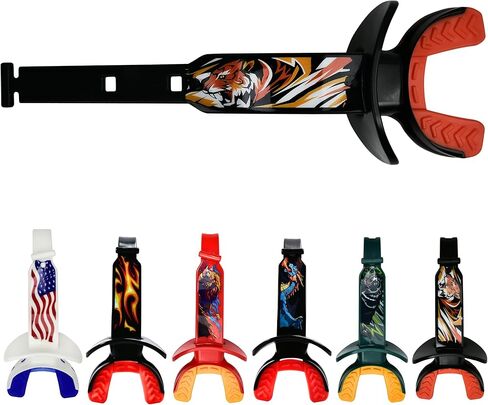 حراسة فم كرة القدم (2025 الولايات المتحدة الأمريكية) بلون مزدوج مع حزام رسومي - Fit Fit (بدون غليان) - لسان حارس الشفة للشباب (يعمل مع الأقواس) in Kuwait