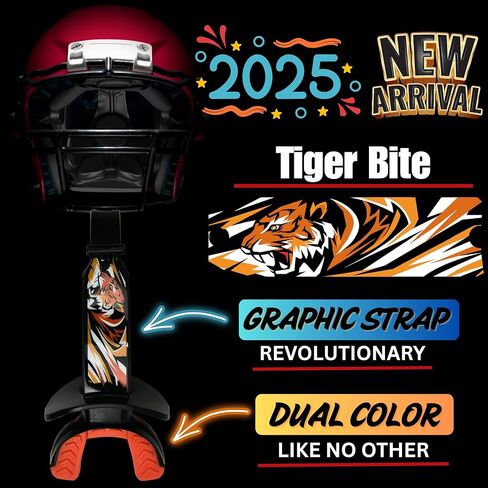 حراسة فم كرة القدم (2025 الولايات المتحدة الأمريكية) بلون مزدوج مع حزام رسومي - Fit Fit (بدون غليان) - لسان حارس الشفة للشباب (يعمل مع الأقواس) in Kuwait