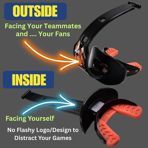 حراسة فم كرة القدم (2025 الولايات المتحدة الأمريكية) بلون مزدوج مع حزام رسومي - Fit Fit (بدون غليان) - لسان حارس الشفة للشباب (يعمل مع الأقواس) in Kuwait