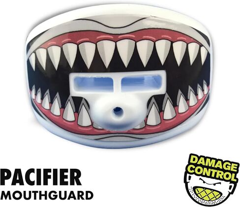 DAMAGE CONTROL Pacifier Mouthpiece – Football Mouthguard with Helmet Strap, Protects Teeth, Jaw & Mouth – Mouth Piece for Sports, No Boiling, Allows Airflow – Gear for Adults & Youth (Jawsome 2.0) in Kuwait