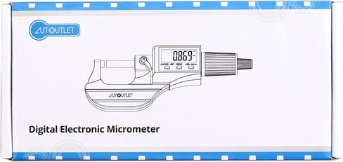 AUTOUTLET Digital Electronic Micrometer 0-25mm Outside Micrometer Precision Measurement Tool with LCD Display & Carry Case for Accurate Measurement in Kuwait