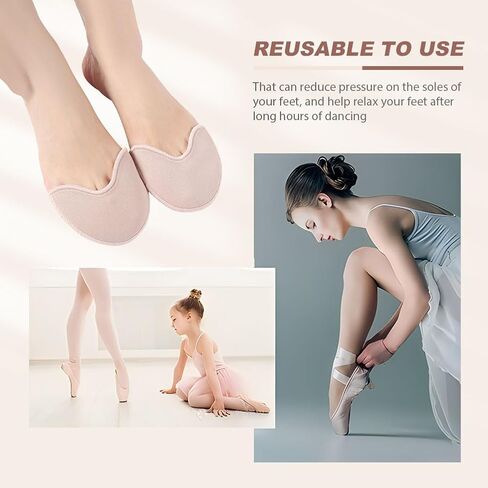 Ballet Dance Pointe Shoe Socks Pad, Toe Pads for Pointe Shoes, Anti-Slip Toe Half Socks, Relief Forefoot Pain Point Shoes Ballet Slipper(Color:Light Pink) in Saudi Arabia