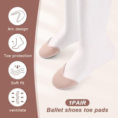 Ballet Dance Pointe Shoe Socks Pad, Toe Pads for Pointe Shoes, Anti-Slip Toe Half Socks, Relief Forefoot Pain Point Shoes Ballet Slipper(Color:Light Pink) in Saudi Arabia
