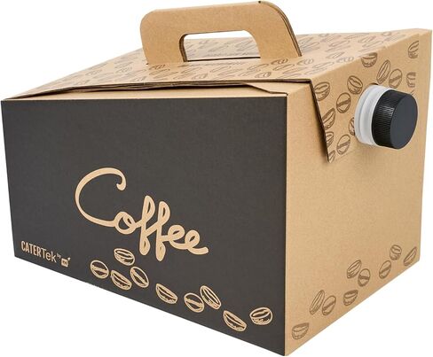 Restaurantware 12 كوب 96 أونصة حاملة قهوة يمكن التخلص منها ، 10 حاويات قهوة معزولة - مقبض مدمج ، تصميم محمول ، كرافت مع قهوة الورق الأسود للذهاب in Kuwait