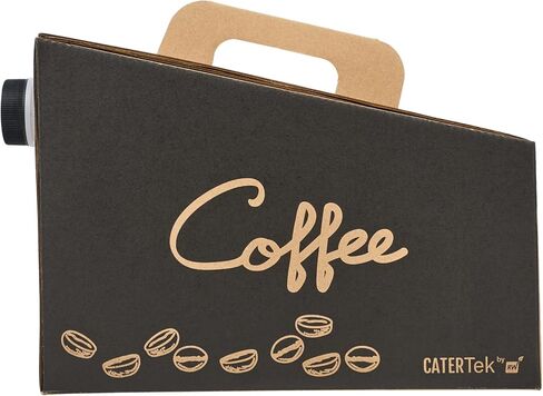 Restaurantware 12 كوب 96 أونصة حاملة قهوة يمكن التخلص منها ، 10 حاويات قهوة معزولة - مقبض مدمج ، تصميم محمول ، كرافت مع قهوة الورق الأسود للذهاب in Kuwait