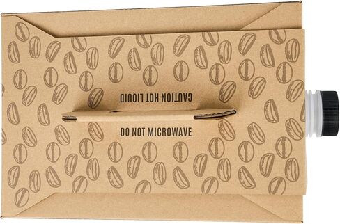 Restaurantware 12 كوب 96 أونصة حاملة قهوة يمكن التخلص منها ، 10 حاويات قهوة معزولة - مقبض مدمج ، تصميم محمول ، كرافت مع قهوة الورق الأسود للذهاب in Kuwait