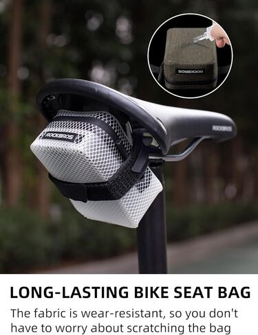 ROCKBROS Bike Saddle Bag, 48g Ultra Bicycle Seat Bag, Waterproof Bike Bag Under Seat, Small Bike Storage Bag, Easy Attachment in Saudi Arabia