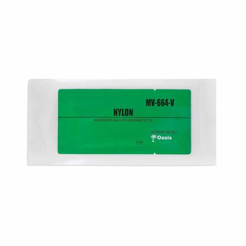 Oasis Vet Nylon Monofilament Surgical Suture, 2-0, (FS) 3/8 26mm Reverse Cutting Needle, 75cm, 12/Box, Veterinary Use in Kuwait