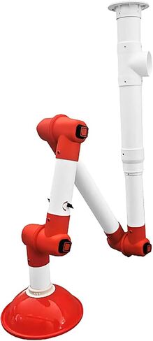 Laboratory Exhaust Vent with 360° Adjustable Pivots Exhaust Vent Boom Arm Milk PP Material Extractor Fume Hood for Laboratory, Industrial,(Red 2302) in Saudi Arabia