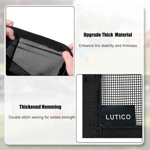 Driveway Net for Kids Safety - LUTICO 28’ Wide 40" Tall Driveway Guard with High Visibility Reflective Tape, Driveway Net to Stop Basketballs from Rolling into Street, Easy to Install（Ebony） in Kuwait