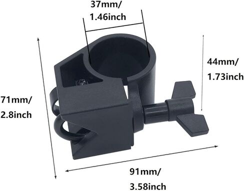 Electronic Drum Rack Clamp Adjustable 12mm-37mm Drum Rack T Clamp, Percussion Drum Rack Tube Clip Bracket for 1.46inch Electronic Drum Kit Connection Poles in Saudi Arabia