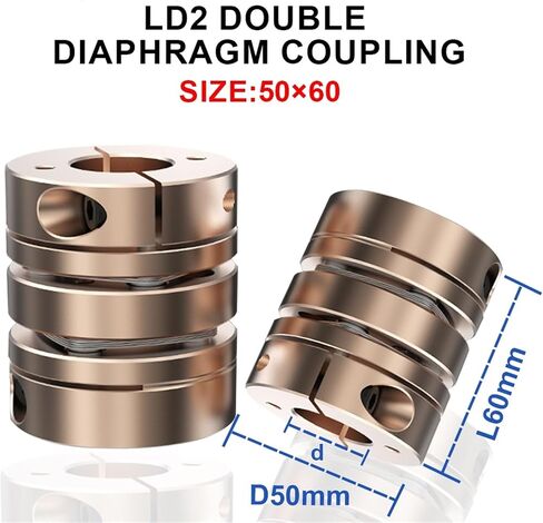 اقتران القرص الصناعي D50L60MM عالي الدقة من القرص المرن نوع الألمنيوم مقرن 8 مم إلى 22 مم (11x11) in Saudi Arabia