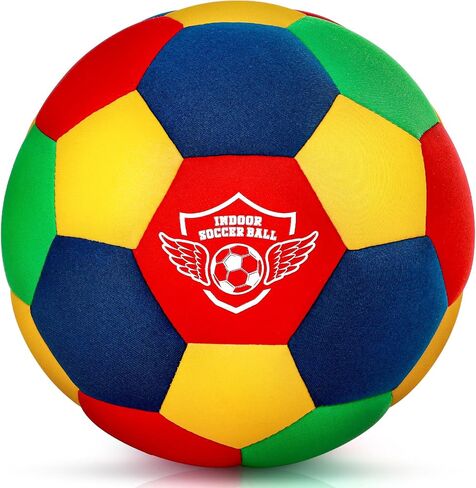 HopeRock House Soccer Ball Soft Foam Indoor Soccer Ball Size 4 Kids Inside for Your Home Ball, Lightweight Safe Fun for Dribbling Training, Great Youth Soccer Balls, Soccer Gifts for Boys 8-12 in Saudi Arabia