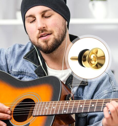 12 Pcs Guitar Strap Buttons, Guitar Strap Button with Mounting Screws & Anti-slipping Lock for Acoustic, Electric Guitars, Bass, Ukulele (3 Colors) in Kuwait