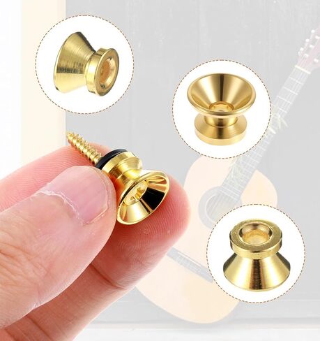 12 Pcs Guitar Strap Buttons, Guitar Strap Button with Mounting Screws & Anti-slipping Lock for Acoustic, Electric Guitars, Bass, Ukulele (3 Colors) in Kuwait