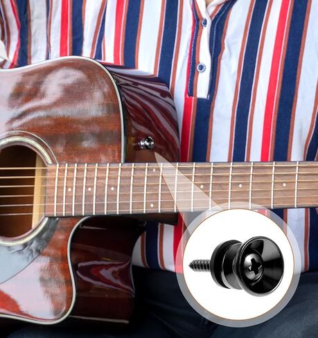 12 Pcs Guitar Strap Buttons, Guitar Strap Button with Mounting Screws & Anti-slipping Lock for Acoustic, Electric Guitars, Bass, Ukulele (3 Colors) in Kuwait