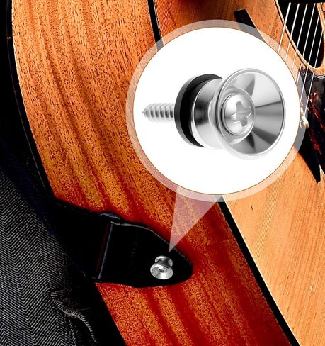 12 Pcs Guitar Strap Buttons, Guitar Strap Button with Mounting Screws & Anti-slipping Lock for Acoustic, Electric Guitars, Bass, Ukulele (3 Colors) in Kuwait