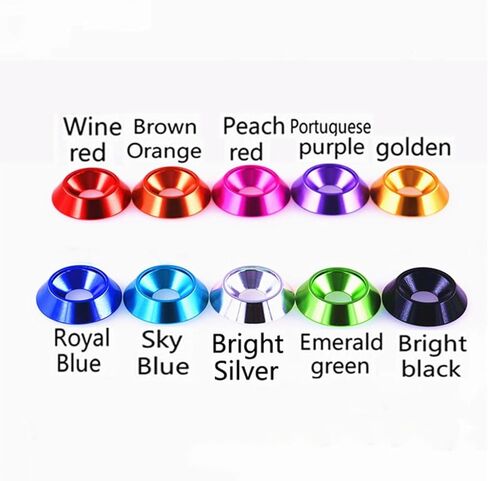 cup washer,countersunk washers, 1Pcs M8 M10 M12 Aluminum Colorful Countersunk Umbrella Flat Head Screw Concave Conical Decorative Groove Washer Gasket (Size : M12, Color : Wine RED_1PCS)(GOLD COLOR-1P in Saudi Arabia